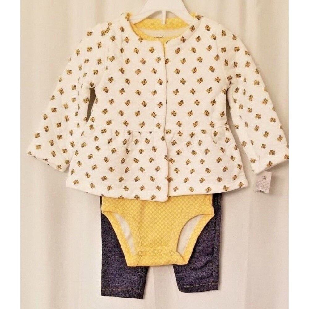Carter's Toddler 3 Piece Coordinating Set Quilted Floral NEW Size 18 Months